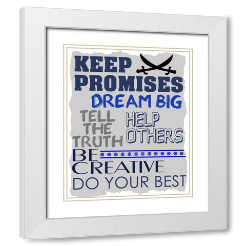 Be Silly 2 Blue White Modern Wood Framed Art Print with Double Matting by Kimberly, Allen