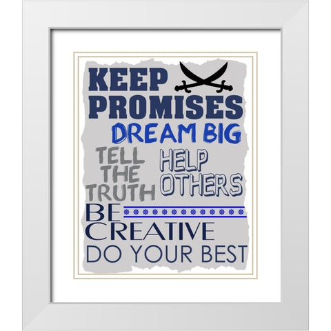 Be Silly 2 Blue White Modern Wood Framed Art Print with Double Matting by Kimberly, Allen