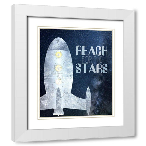 Blast Off 1 White Modern Wood Framed Art Print with Double Matting by Kimberly, Allen