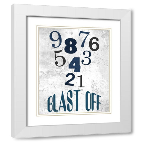 Blast Off 2 White Modern Wood Framed Art Print with Double Matting by Kimberly, Allen