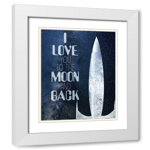 Blast Off 3 White Modern Wood Framed Art Print with Double Matting by Kimberly, Allen