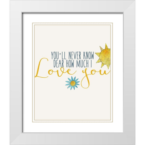 My Sunshine 3 White Modern Wood Framed Art Print with Double Matting by Kimberly, Allen