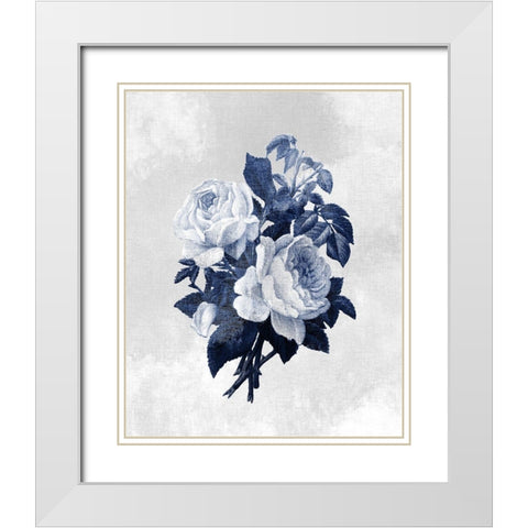 Linen Rose 2 White Modern Wood Framed Art Print with Double Matting by Kimberly, Allen