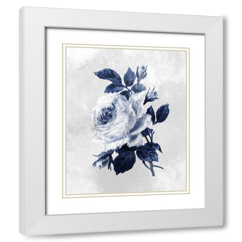 Linen Rose 3 White Modern Wood Framed Art Print with Double Matting by Kimberly, Allen