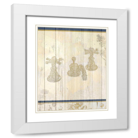 Golden Bath 3 White Modern Wood Framed Art Print with Double Matting by Allen, Kimberly