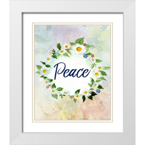 Love Joy Peace 3 White Modern Wood Framed Art Print with Double Matting by Allen, Kimberly