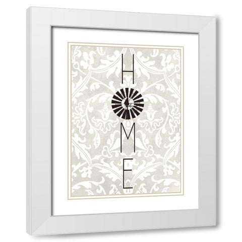 Home Windmill White Modern Wood Framed Art Print with Double Matting by Kimberly, Allen