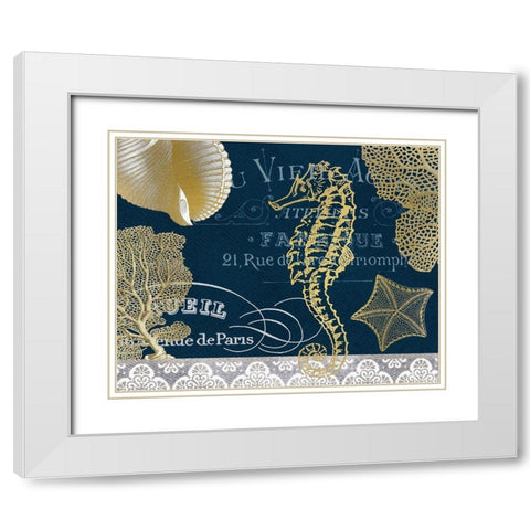Azure Coastal 1 White Modern Wood Framed Art Print with Double Matting by Kimberly, Allen