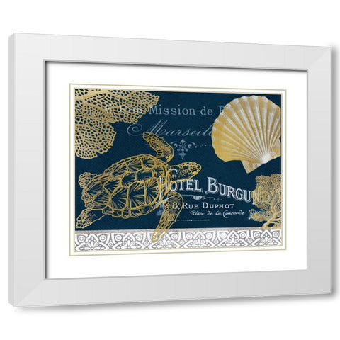 Azure Coastal 2 White Modern Wood Framed Art Print with Double Matting by Kimberly, Allen