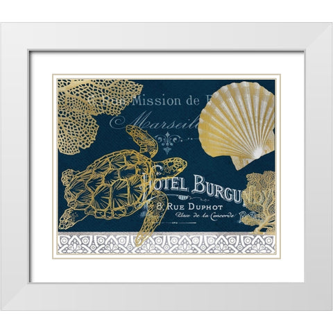 Azure Coastal 2 White Modern Wood Framed Art Print with Double Matting by Kimberly, Allen