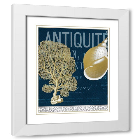 Azure Coastal 6 White Modern Wood Framed Art Print with Double Matting by Kimberly, Allen