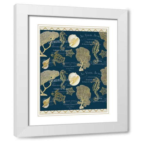 Azure Coastal Navy Full White Modern Wood Framed Art Print with Double Matting by Kimberly, Allen