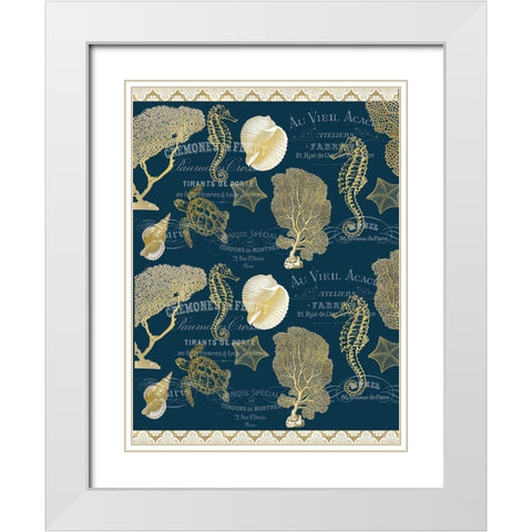 Azure Coastal Navy Full White Modern Wood Framed Art Print with Double Matting by Kimberly, Allen
