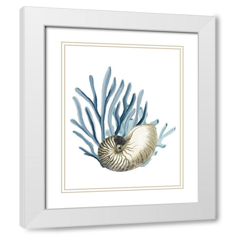 Coastal Coral 2 White Modern Wood Framed Art Print with Double Matting by Kimberly, Allen