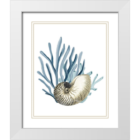 Coastal Coral 2 White Modern Wood Framed Art Print with Double Matting by Kimberly, Allen