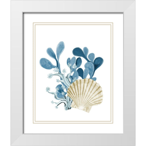 Coastal Coral 5 White Modern Wood Framed Art Print with Double Matting by Kimberly, Allen