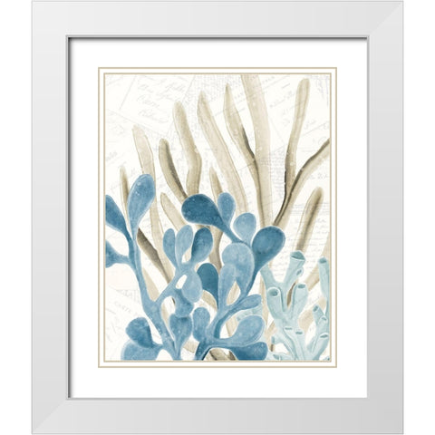 Coral Square 3 White Modern Wood Framed Art Print with Double Matting by Kimberly, Allen