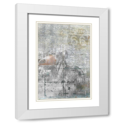 Route 66 White Modern Wood Framed Art Print with Double Matting by Allen, Kimberly