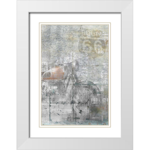 Route 66 White Modern Wood Framed Art Print with Double Matting by Allen, Kimberly