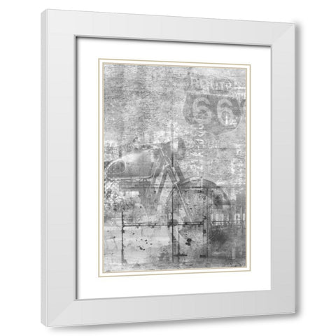 Route 66 Black and White White Modern Wood Framed Art Print with Double Matting by Allen, Kimberly