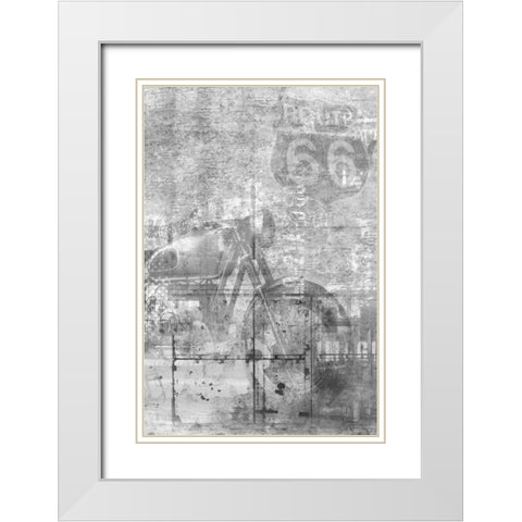 Route 66 Black and White White Modern Wood Framed Art Print with Double Matting by Allen, Kimberly