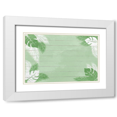 Palm Greens White Modern Wood Framed Art Print with Double Matting by Kimberly, Allen