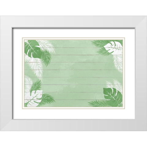 Palm Greens White Modern Wood Framed Art Print with Double Matting by Kimberly, Allen