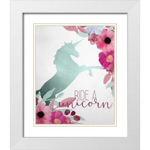 Ride and Swim 1 White Modern Wood Framed Art Print with Double Matting by Kimberly, Allen