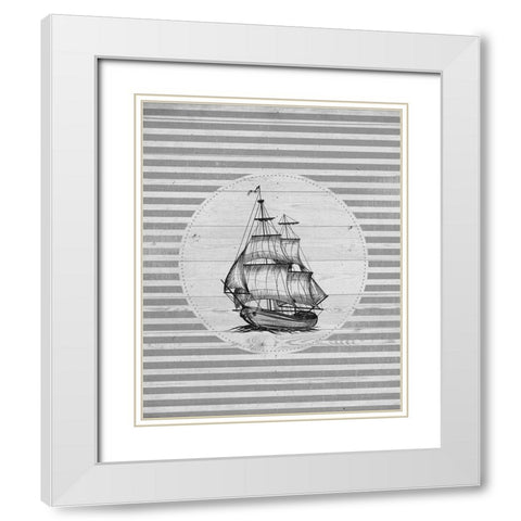 Lets Sail 1 White Modern Wood Framed Art Print with Double Matting by Allen, Kimberly