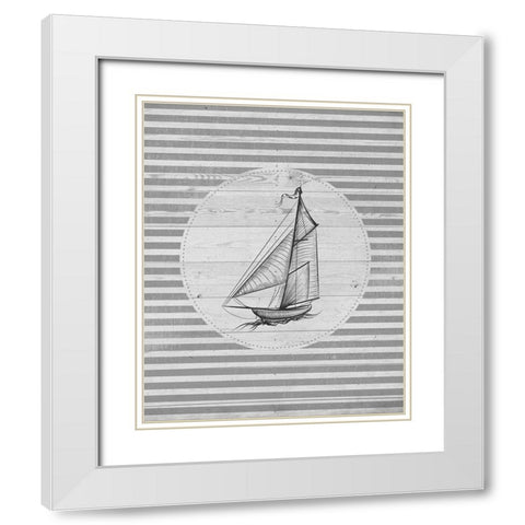Lets Sail 2 White Modern Wood Framed Art Print with Double Matting by Allen, Kimberly