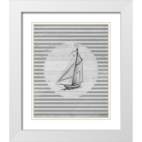 Lets Sail 2 White Modern Wood Framed Art Print with Double Matting by Allen, Kimberly