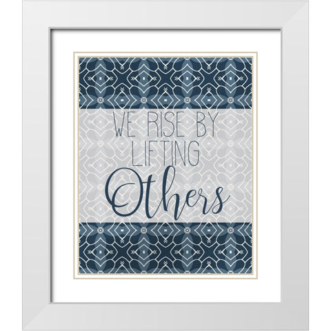 We Rise White Modern Wood Framed Art Print with Double Matting by Kimberly, Allen