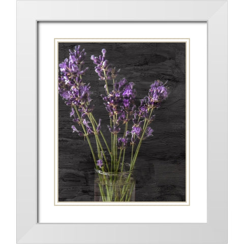 Lavender Jar 1 White Modern Wood Framed Art Print with Double Matting by Kimberly, Allen