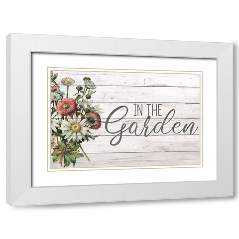 In the Garden Flowers White Modern Wood Framed Art Print with Double Matting by Kimberly, Allen