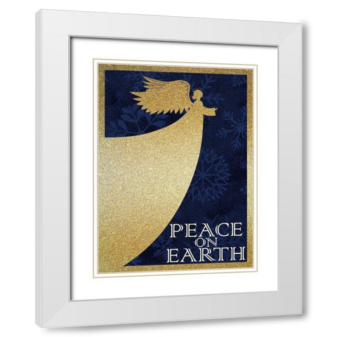 Peace on Earth Angel White Modern Wood Framed Art Print with Double Matting by Kimberly, Allen