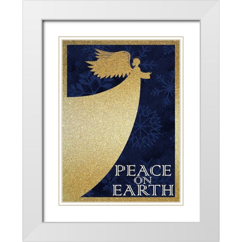Peace on Earth Angel White Modern Wood Framed Art Print with Double Matting by Kimberly, Allen