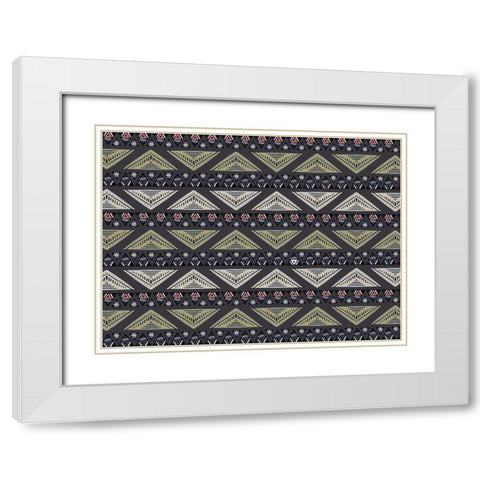Triba Pattern White Modern Wood Framed Art Print with Double Matting by Kimberly, Allen