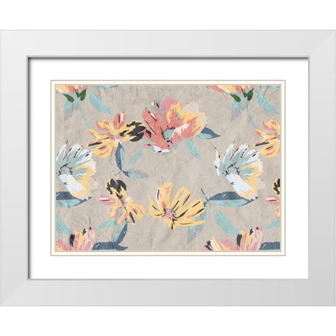Abstract Floral White Modern Wood Framed Art Print with Double Matting by Kimberly, Allen