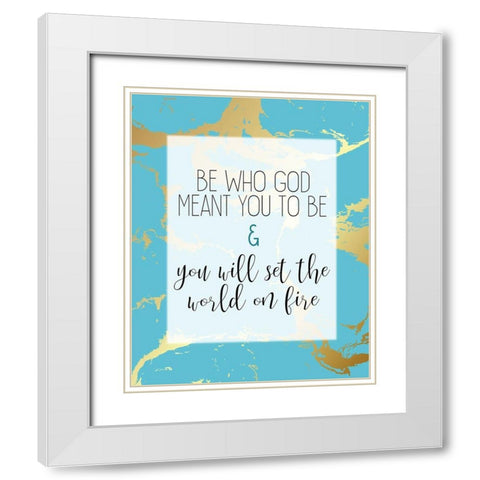 Set The World White Modern Wood Framed Art Print with Double Matting by Kimberly, Allen