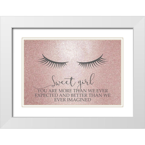 Sweet Girl White Modern Wood Framed Art Print with Double Matting by Kimberly, Allen