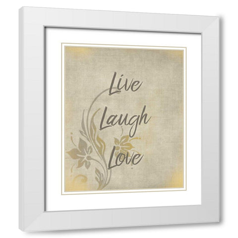 Live Laugh Love White Modern Wood Framed Art Print with Double Matting by Allen, Kimberly