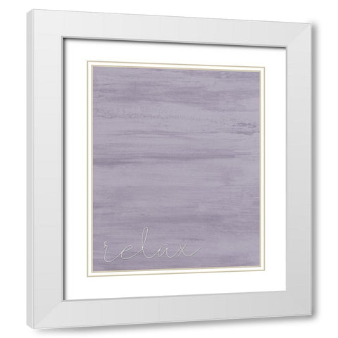 Relax 1 White Modern Wood Framed Art Print with Double Matting by Kimberly, Allen