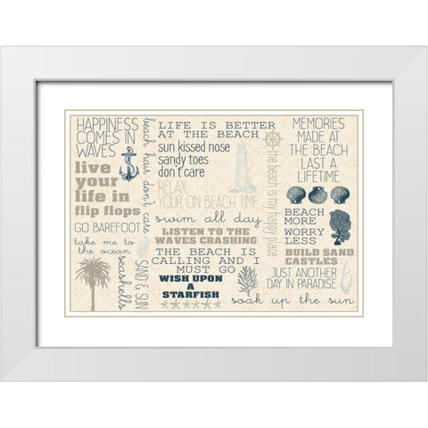 Soak Up the Sun White Modern Wood Framed Art Print with Double Matting by Kimberly, Allen