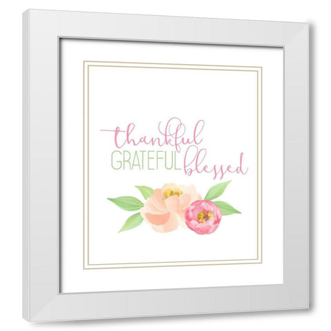 Peony Spring 3 White Modern Wood Framed Art Print with Double Matting by Kimberly, Allen