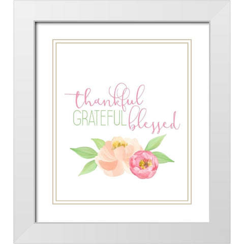 Peony Spring 3 White Modern Wood Framed Art Print with Double Matting by Kimberly, Allen