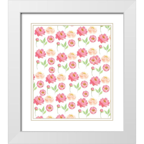 Peony Spring 2 White Modern Wood Framed Art Print with Double Matting by Kimberly, Allen