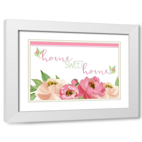 Peony Spring 4 White Modern Wood Framed Art Print with Double Matting by Kimberly, Allen
