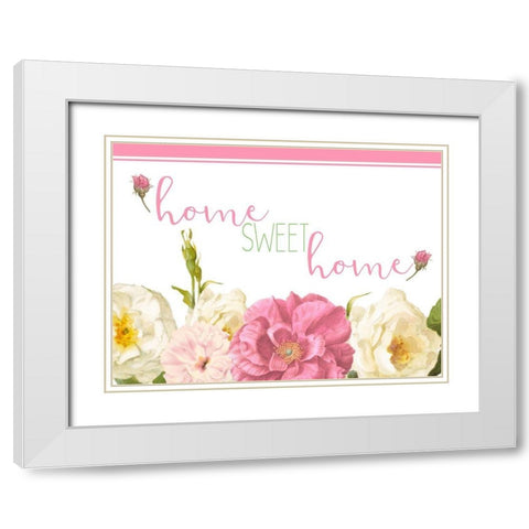 Peony Spring 4 v4 White Modern Wood Framed Art Print with Double Matting by Kimberly, Allen