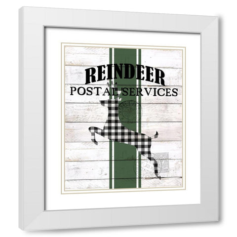 Postal Service Plaid White Modern Wood Framed Art Print with Double Matting by Kimberly, Allen