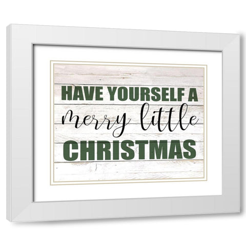 Merry Little Green White Modern Wood Framed Art Print with Double Matting by Kimberly, Allen